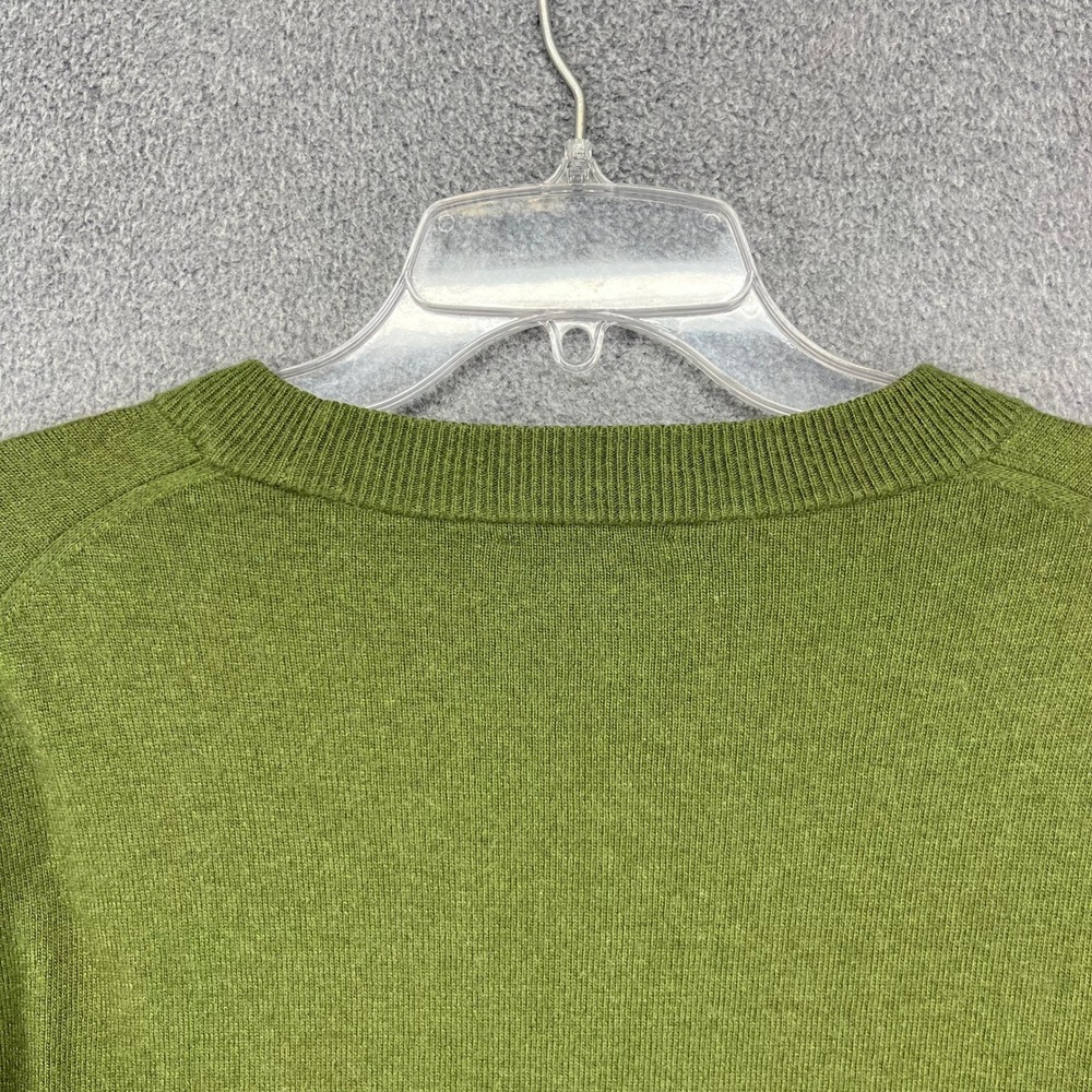 J.Crew Ruffle Sleeve Sweater Womens Large Green Wool Blend Tiered Knit Pullover - Picture 12 of 15